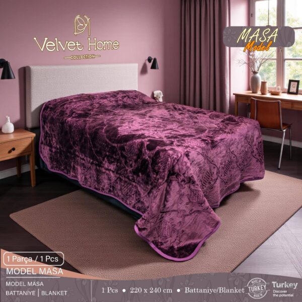 Couverture Velours Premium – Velvet Home Model MASA (220×240 cm)