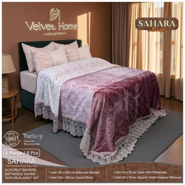 Set de CRYSTALHOME LUX – 6 Pièces | Broderie Premium Velours