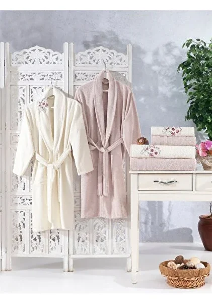 Ensemble Bain Velvet Luxe 6 Pièces – Peignoir, Serviettes| Multi-Couleurs Premium