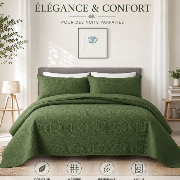 Couvre-Lit Luxe Matelassé Marron – Confort Premium | 2026